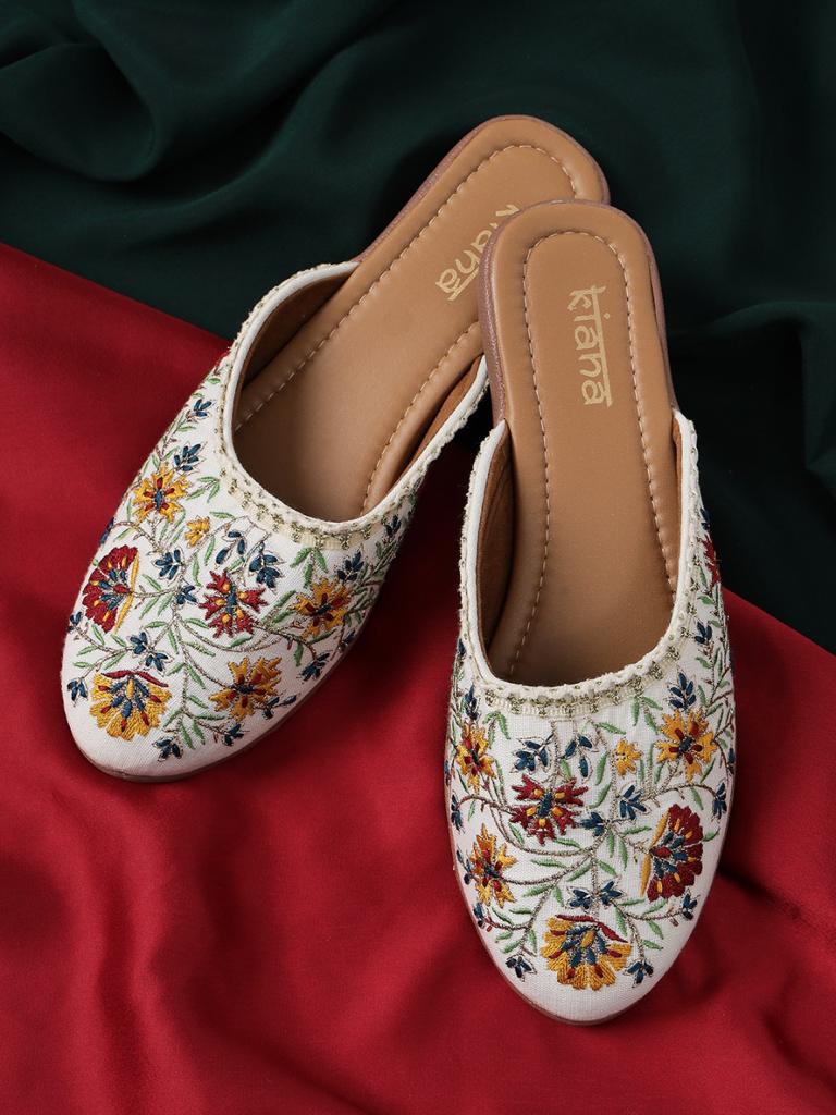Kiana Fancy Wear Women Embroidered Indian Mojari Collection